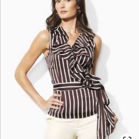 Lauren Ralph Lauren Tops - Lauren Ralph Lauren Tenney Striped Ruffle Blouse